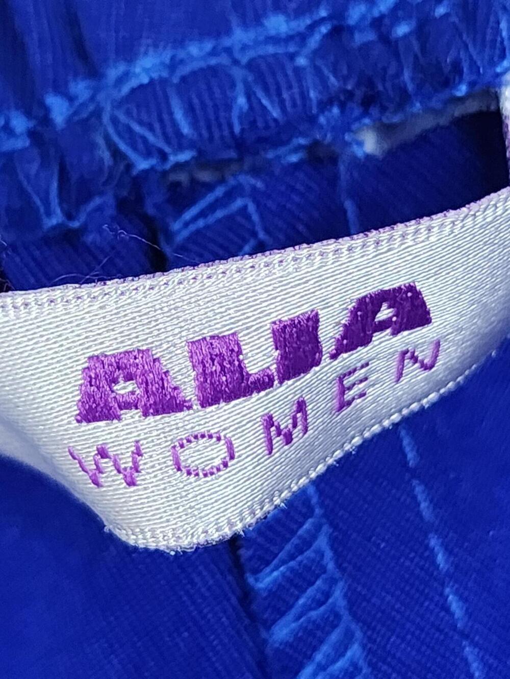 Alia Women's Blue Elastic Waist Pants - Picture 2 of 4